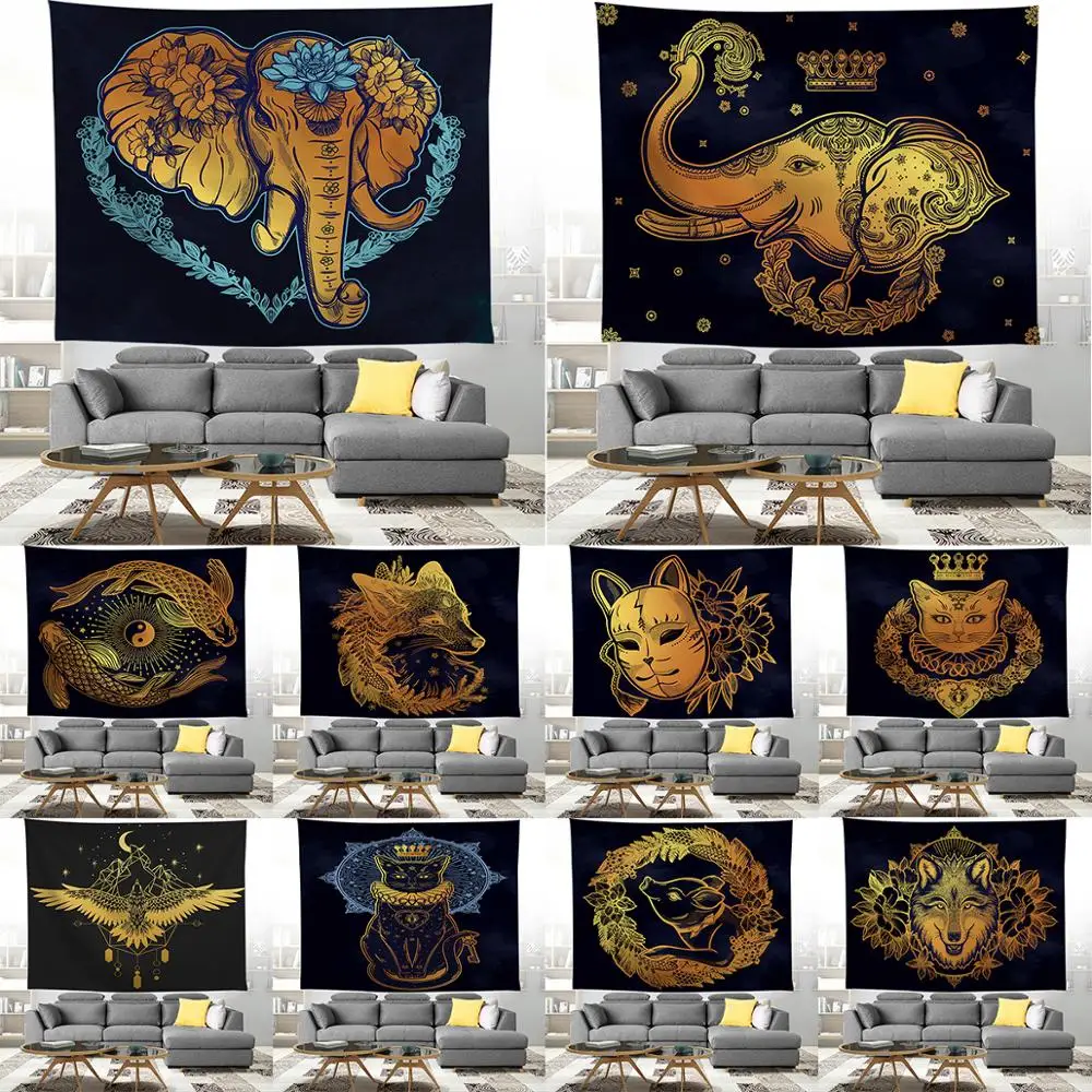 ZEIMON животные настенный гобелен слон тканевый настенное Одеяло Бохо оконные
