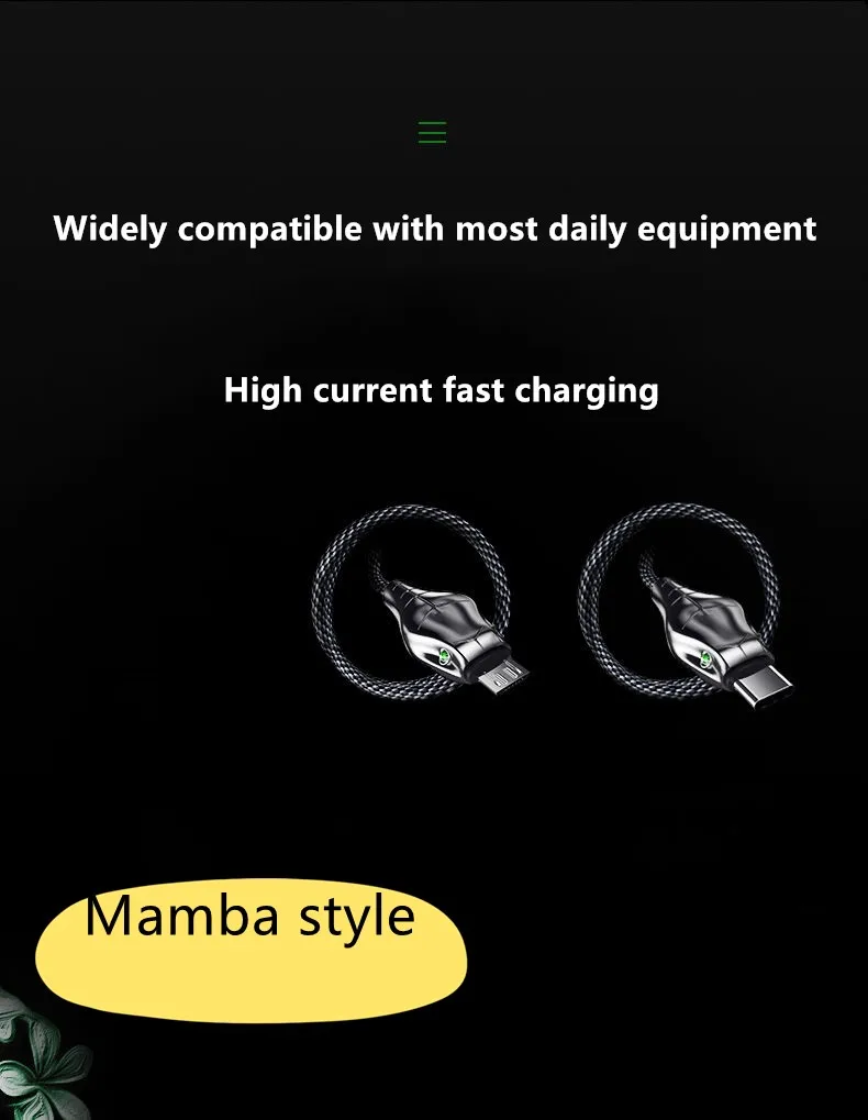 Светодиодный провод для быстрой зарядки 3A USB Type C Samsung Galaxy Xiaomi Huawei | Мобильные