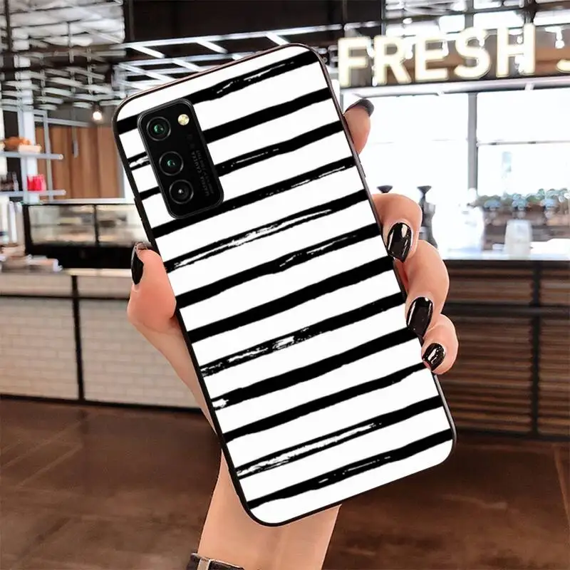 Чехол YJZFDYRM в черно-белую полоску форме сердца для телефона Samsung S20 plus Ultra S6 S7 edge S8 S9