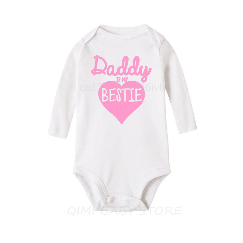 Одежда для новорожденных хлопковый комбинезон Daddy Is My Bestie с принтом маленьких