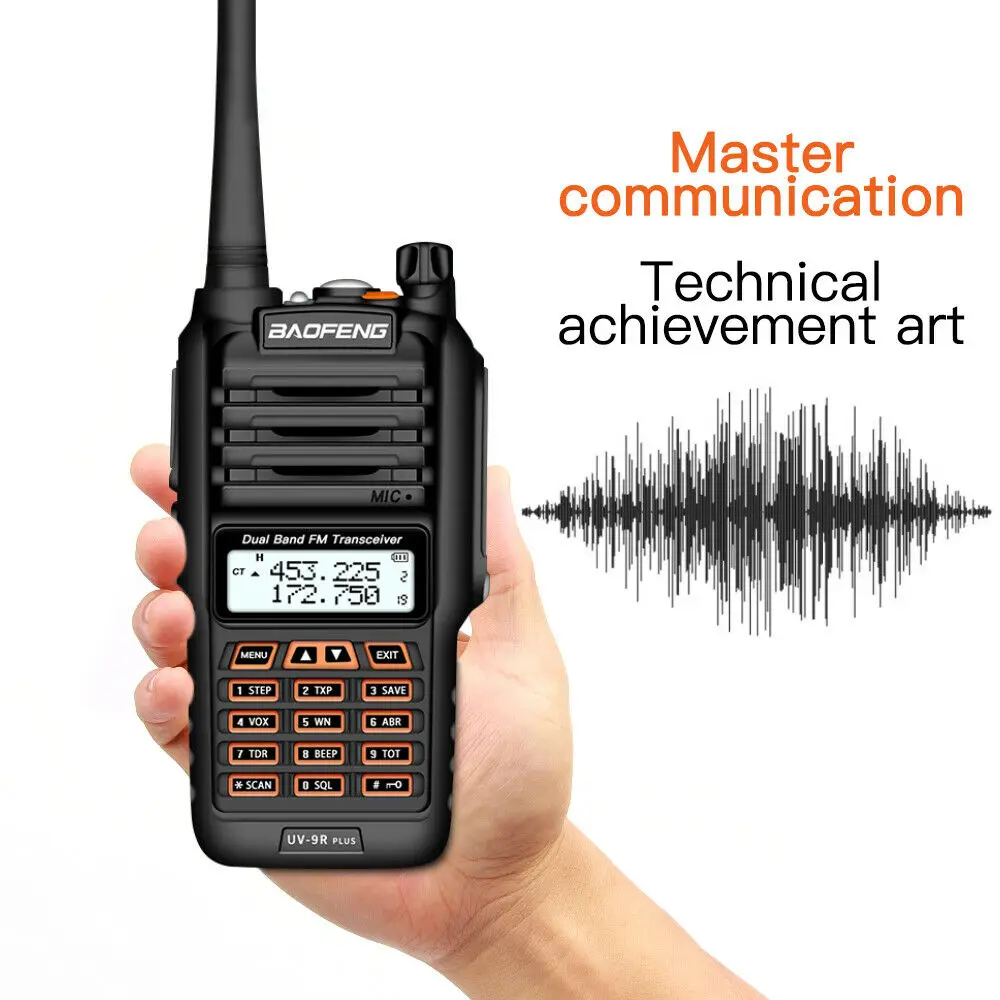 

Портативная рация Baofeng UV-9R Plus, 128 каналов, высокая мощность, UHF/VHF, дальность действия, 2-полосная радиосвязь