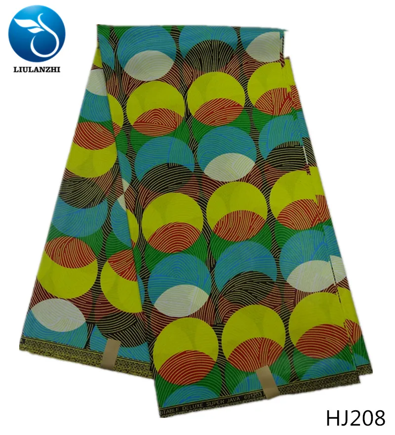 

LIULANZHI Wax fabric Fashion multicolor pattern african wax fabric cotton wax fabric for occasion 6yards HJ201-HJ221
