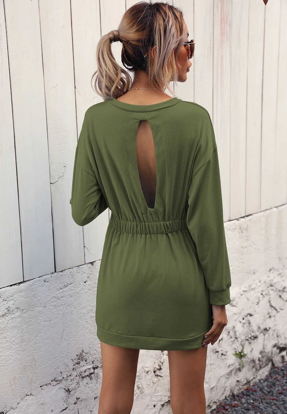 

Womens Summer Plus Size T-Shirt Dress Casual long Sleeves Plain Solid Color O-Neck Loose Pullover Tunic Female Tshirt Tops