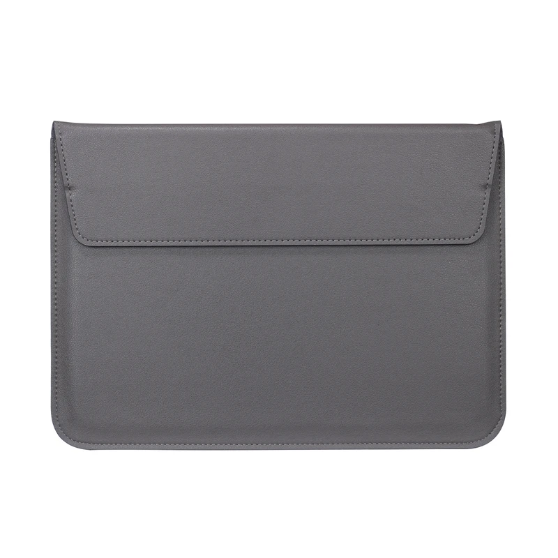 Серый Чехол-сумка из искусственной кожи для ноутбука Macbook Air 11 13 12 15 Pro 13,3 15,4 retina унисекс - Цвет: Серый