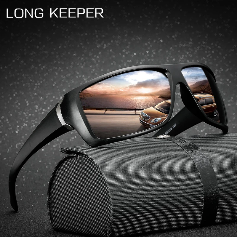 Солнцезащитные очки Long Keeper 2021 модные поляризационные Квадратные Зеркальные