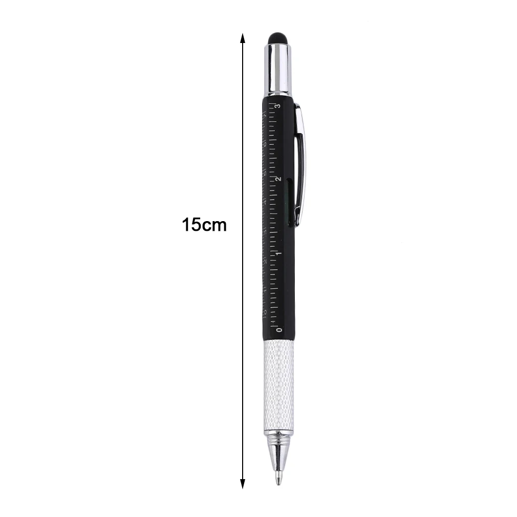 

1pcs 6 In 1 Multifunctional Touch Screen Stylus Pen Ballpoint Pen Portable Size Ballpoint Pen With Ruler Screwdriver Pen