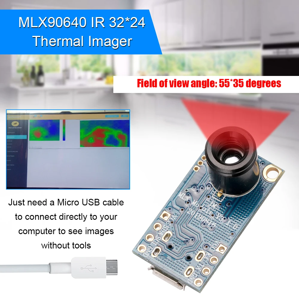 Модуль инфракрасный термометрический матричный сенсор Разработка DIY модуль MLX90640