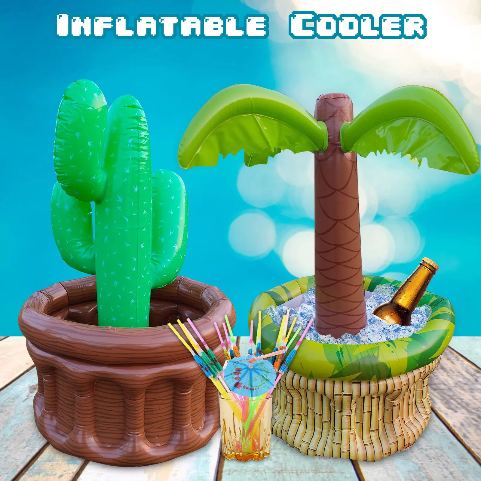 Надувной охладитель в форме бутылки для напитков охлаждающий бассейн с 50 шт.