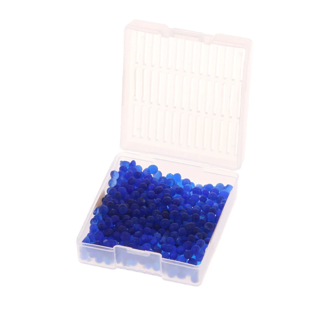 Синие Бусины из силикагеля квадратная пластмассовая коробка Влагопоглотители