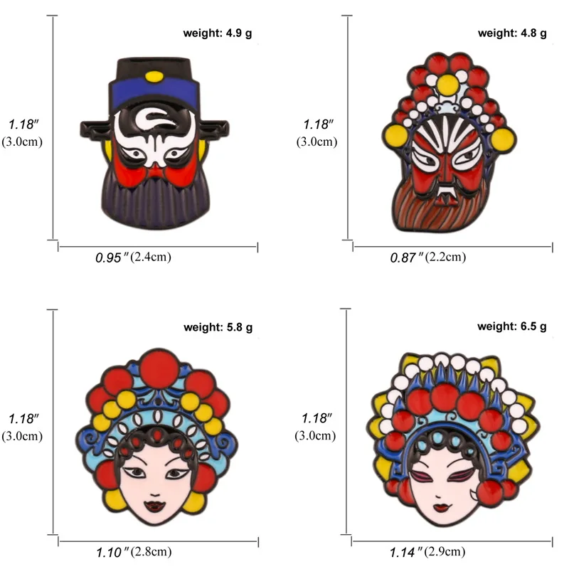 Новые булавки в китайском стиле четырехконечный нож Пекинской оперы Ma Dan брошь с