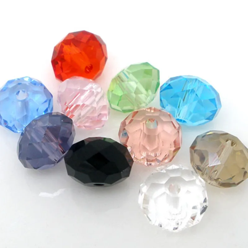 DoreenBeads Хрустальные стеклянные бусины круглые прозрачные микс граненые DIY