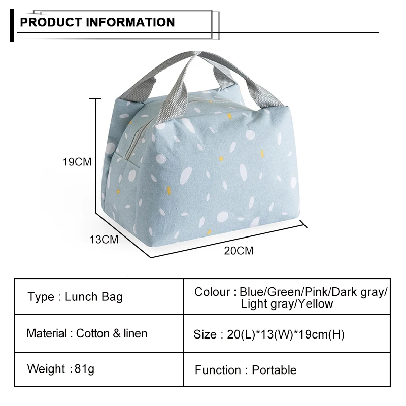 Портативная сумка для ланча изолированный контейнер еды Термосумка пикника