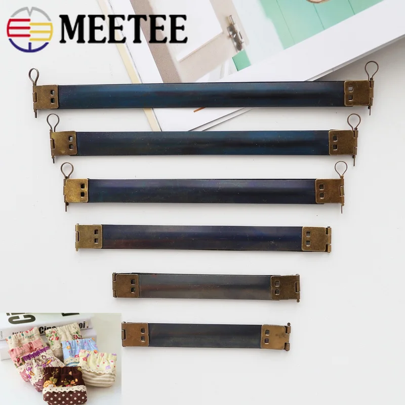 Meetee 25pcs 8.5 15cm Metal Internal Frame Clasp Lock DIY Bag Clip Buckle Wallet Cloth Purse Handbag Handle Sewing Accessories|Пряжки и