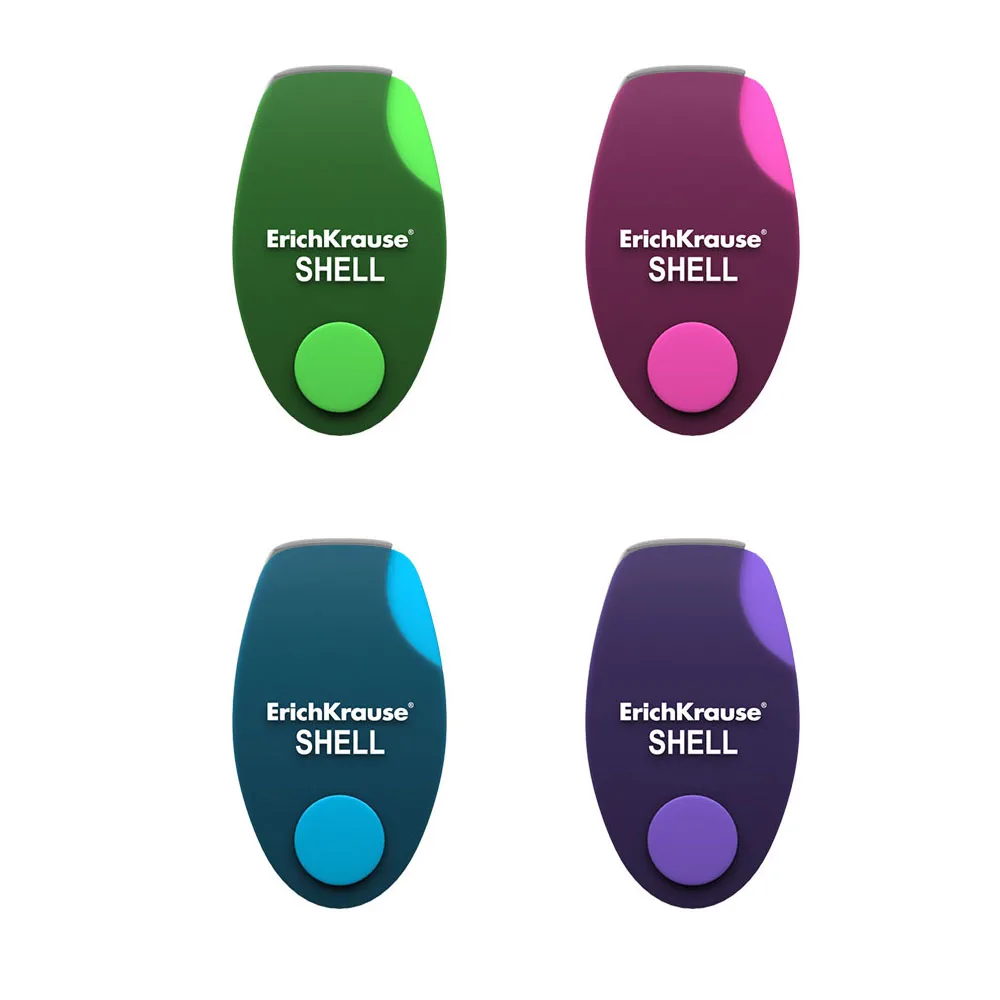 Ластик в пластиковом футляре ErichKrause Shell (в коробке по 24 шт.)|Ластики| |