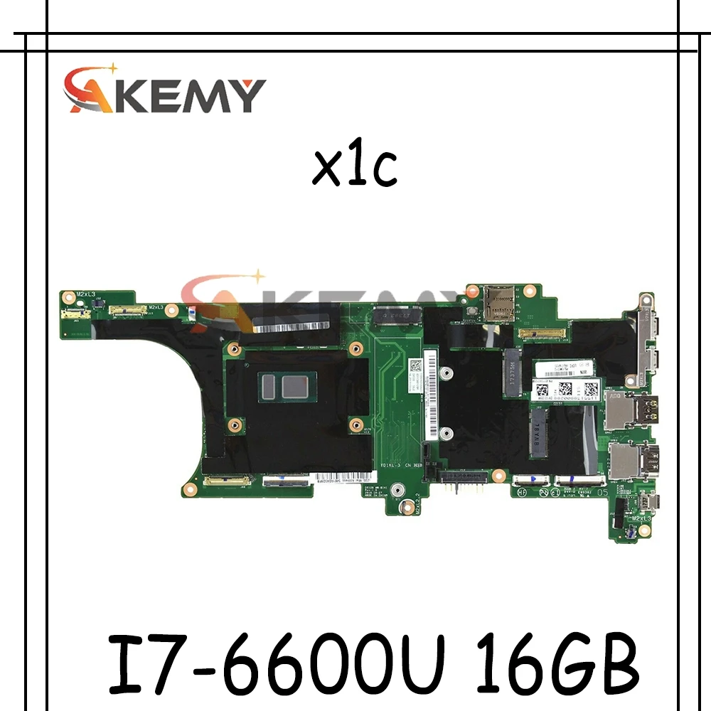 

Материнская плата для ноутбука LENOVO Thinkpad X1C I7-6600U 16 Гб Ram, материнская плата DX120 NM-B141 01LV981 SR2F1 CPU