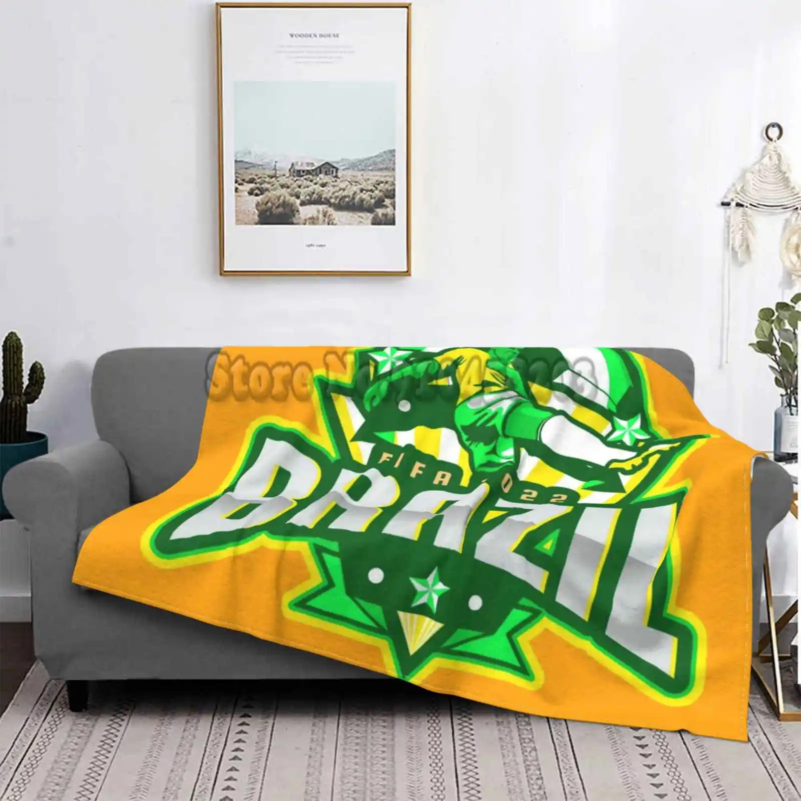 Бразильская ФИФА 2022 трендовый стиль забавное модное мягкое покрывало Let Soccer | Дом