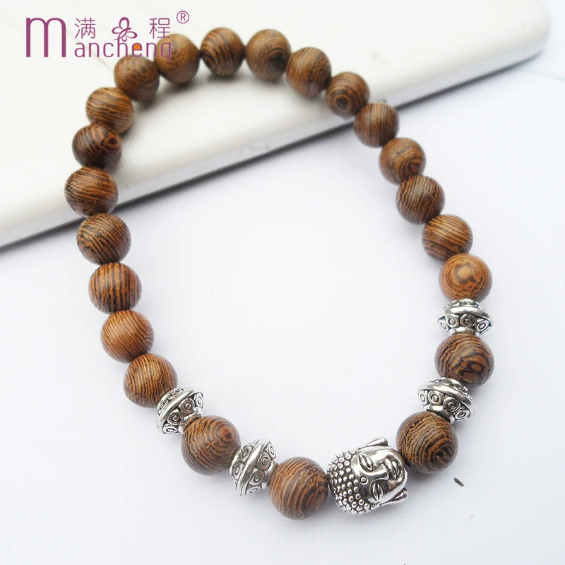 Браслет мужской с деревянными бусинами буддистский браслет из натуральной