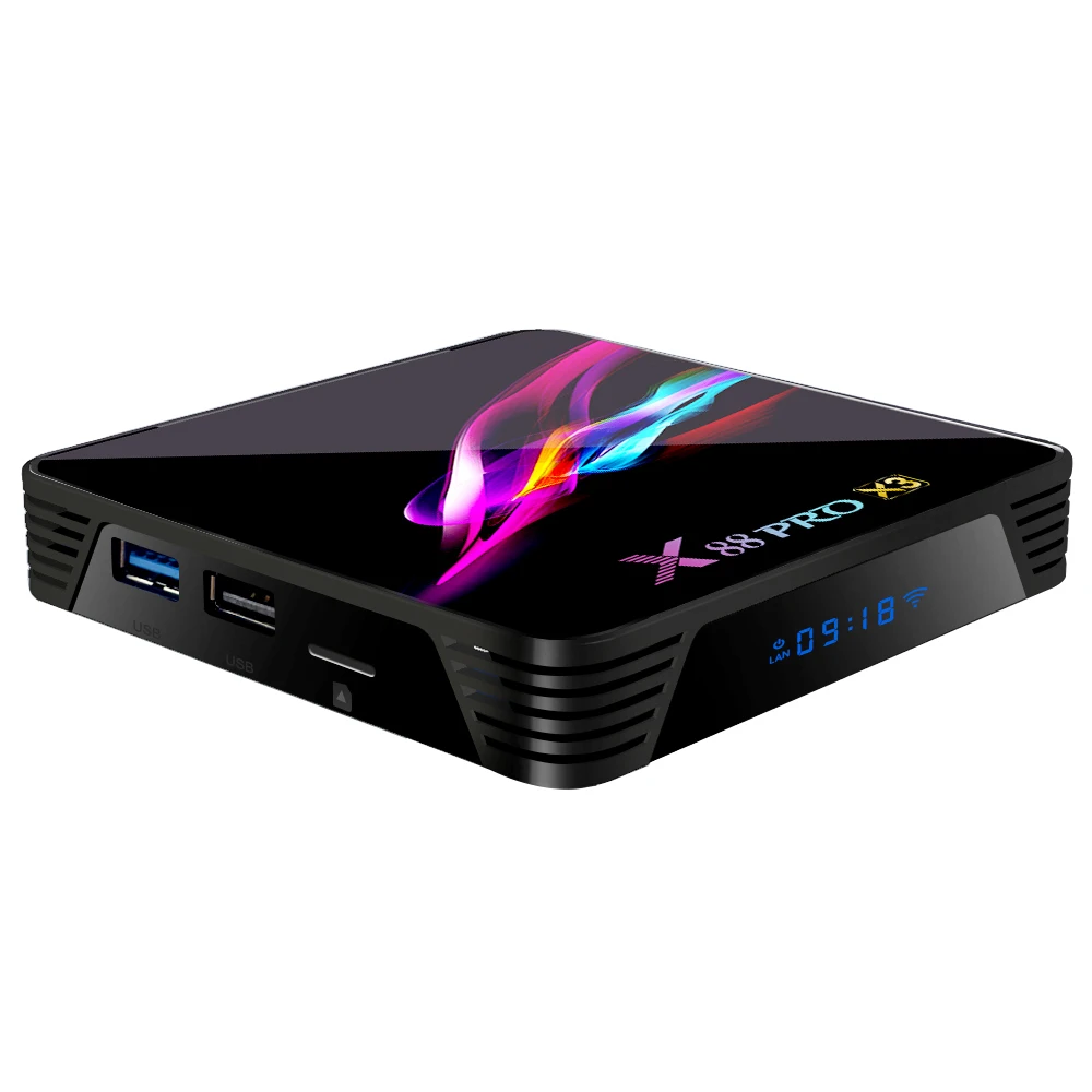 ТВ приставка X88 PRO X3 на Android 9 0 четырехъядерный Amlogic S905X3 Wi Fi 4K 4 Гб 32 ГБ Google Media