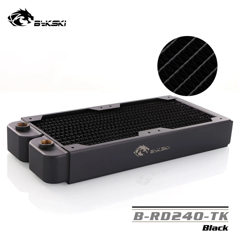 

Bykski 38mm Thickness 240mm length Copper Radiator Computer Water Coolant Discharge Heat Sink Exchanger for 2*12cm Fan Radiator