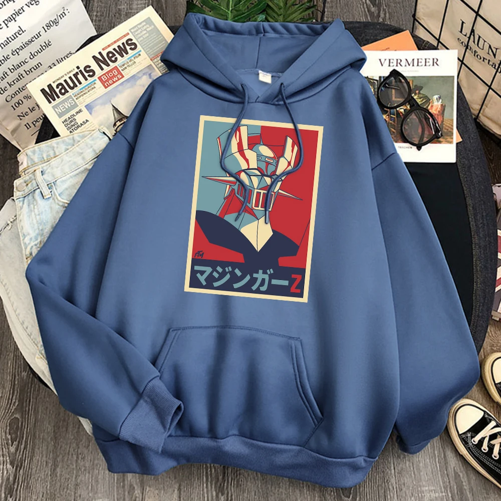 Толстовка Mazinger Z Мужская Флисовая с капюшоном и карманами свитшот аниме принтом в