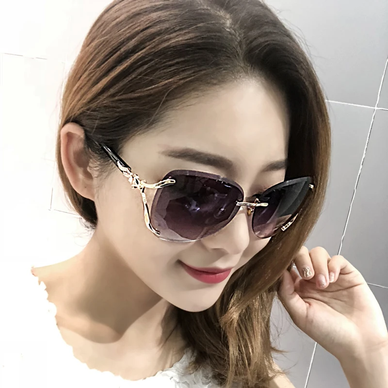 

Vazrobe Ladies Sunglasses Women 2018 Large Big Sun Glasses for Female Leopard Rimless Fashion Shades 2020 Anti Reflect UV400