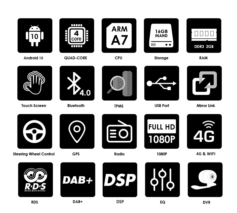 Автомагнитола 9 дюймов на Android 10 мультимедийный плеер с большим экраном GPS для