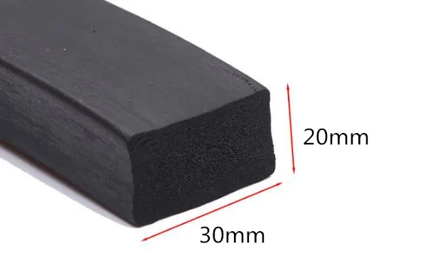 1 м твердый EPDM резиновый бар двери окна уплотнение полосы квадратный автомобиль Звукоизоляционная лента лодка шок для подушки противоскользящая буферный коврик черный - Цвет: 30x20mm thick