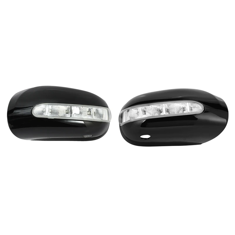 

2 Pcs Car Side Mirror Back Housing Cover W Turn Signal Light for Mercedes Benz W220 2003-2005 A2208100964, Left & Right
