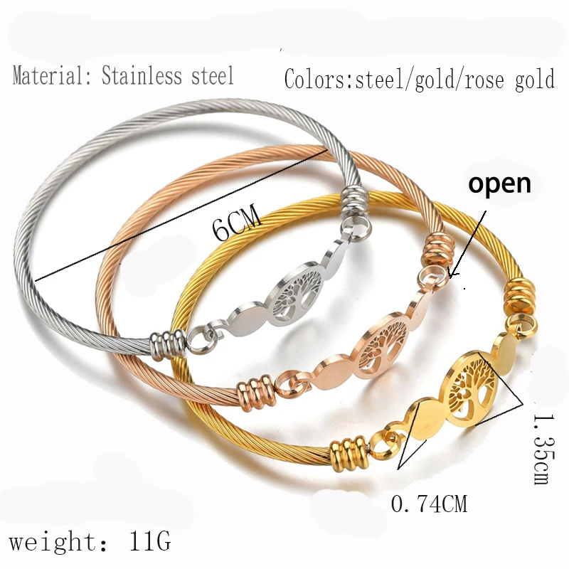 Браслет с деревом жизни Мужской и женский ретро браслет из нержавеющей стали