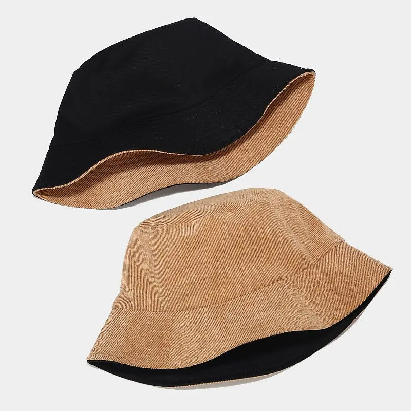 

Winter Warm Bucket Hats Corduroy Autumn Fisherman Hats Unisex Soild Color Reversible Hiking Caps Foldable Cheapu