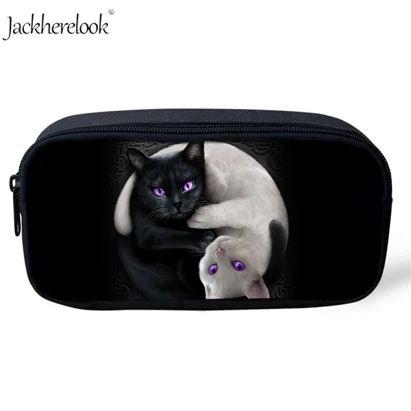 HK863K Jackhereook Черный Инь Ян кошки школьные рюкзаки для девочек милый детский рюкзак для котенка для мальчиков книжные сумки для начальной школы Студенческая сумка детские подарки - Цвет: HK863K