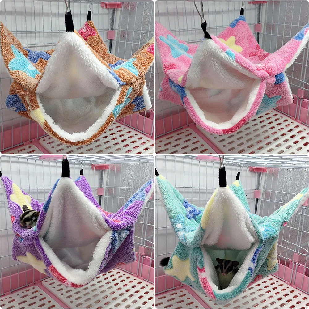 

Pet Hamster Soft Warm Hammock Rat Hanging Beds House Chinchilla Squirrel Hanging Nest Hamster Sleeping Bed Small Pets Supplies