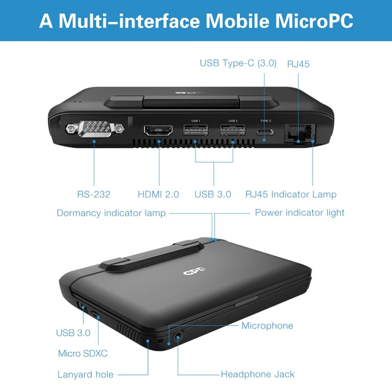Gpd Мини компьютер Ddr4 8 ГБ ОЗУ 128 Гб ПЗУ 700 МГц Gpu Intel Celeron N4100 процессор мини ПК