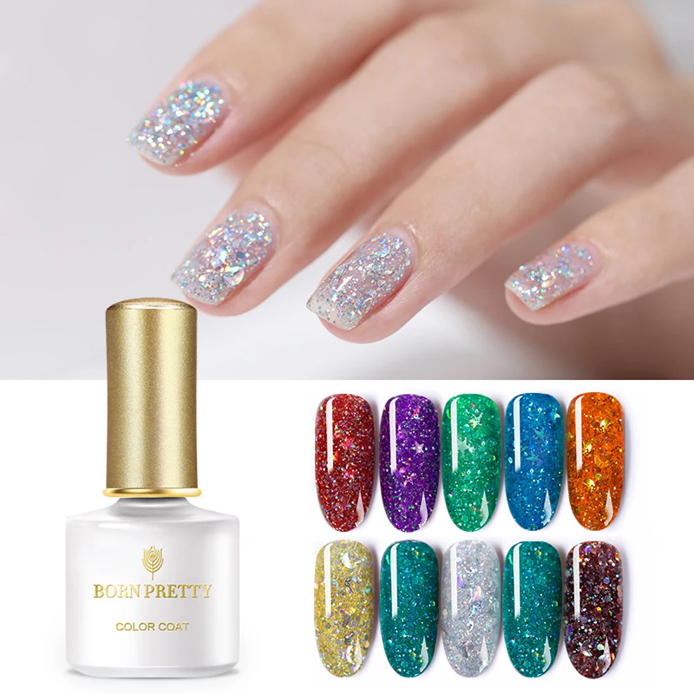 BORNPRETTY Star Moon Rhinestone UV Gel Varnish Nail Polish Glitter Sequins Shiny Soak Off Phototherapy DIY Art | Красота и здоровье