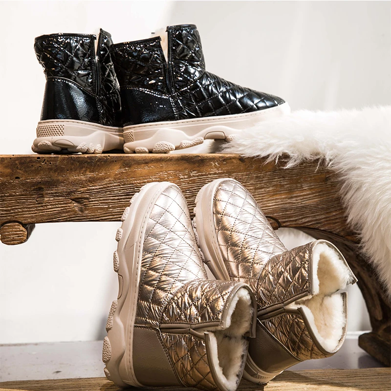 Зимние сапоги женская зимняя водонепроницаемая обувь на меху Новинка 2019 года