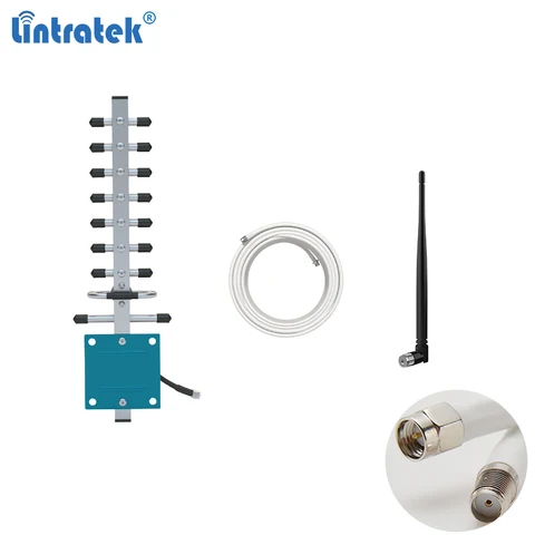 Комплект антенн Lintratek с разъемом SMA, наружная антенна Яги, 10 метров, коаксиальный кабель, комнатная антенна для усилителя сигнала 1800, 2100 МГц