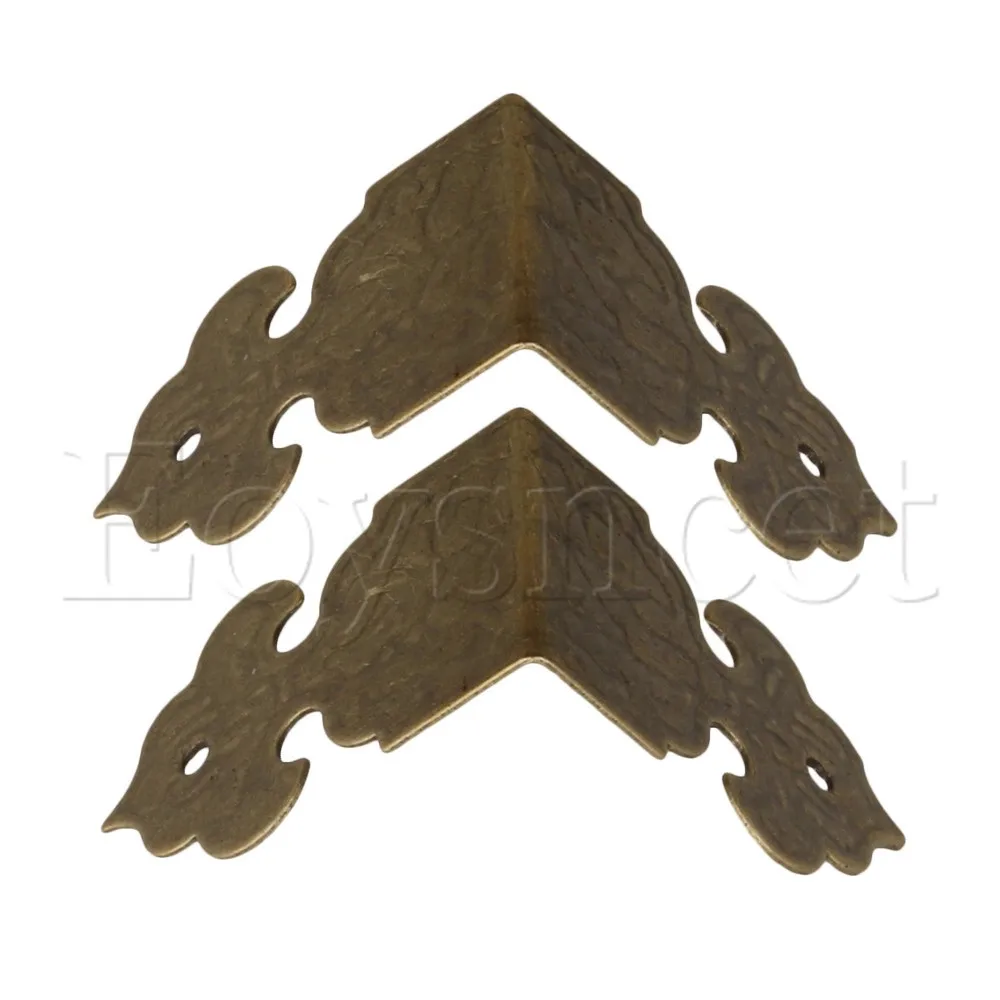 

10pcs Bronze Vintage Guards Desk Edge Box Corner Cover Protectors Antique
