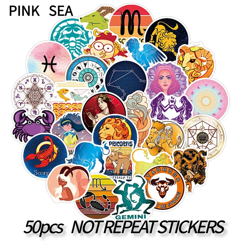 10/30/50Pcs/Set Cartoon Anime Twelve Constellation StickersWaterproof Skateboard Suitcase Phone Laptop Stickers Kids Girl Toys