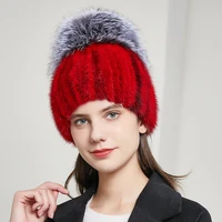 fur hat for women natural mink hair fur russian ushanka hats winter thick warm ears fashion bomber cap black new arrival
