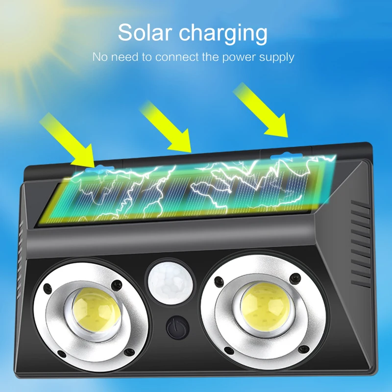 

16COB/32COB Outdoor Waterproof Security Fence Lamp Solar Wall Lights human infrared sensor fast charging Garden yard decoration