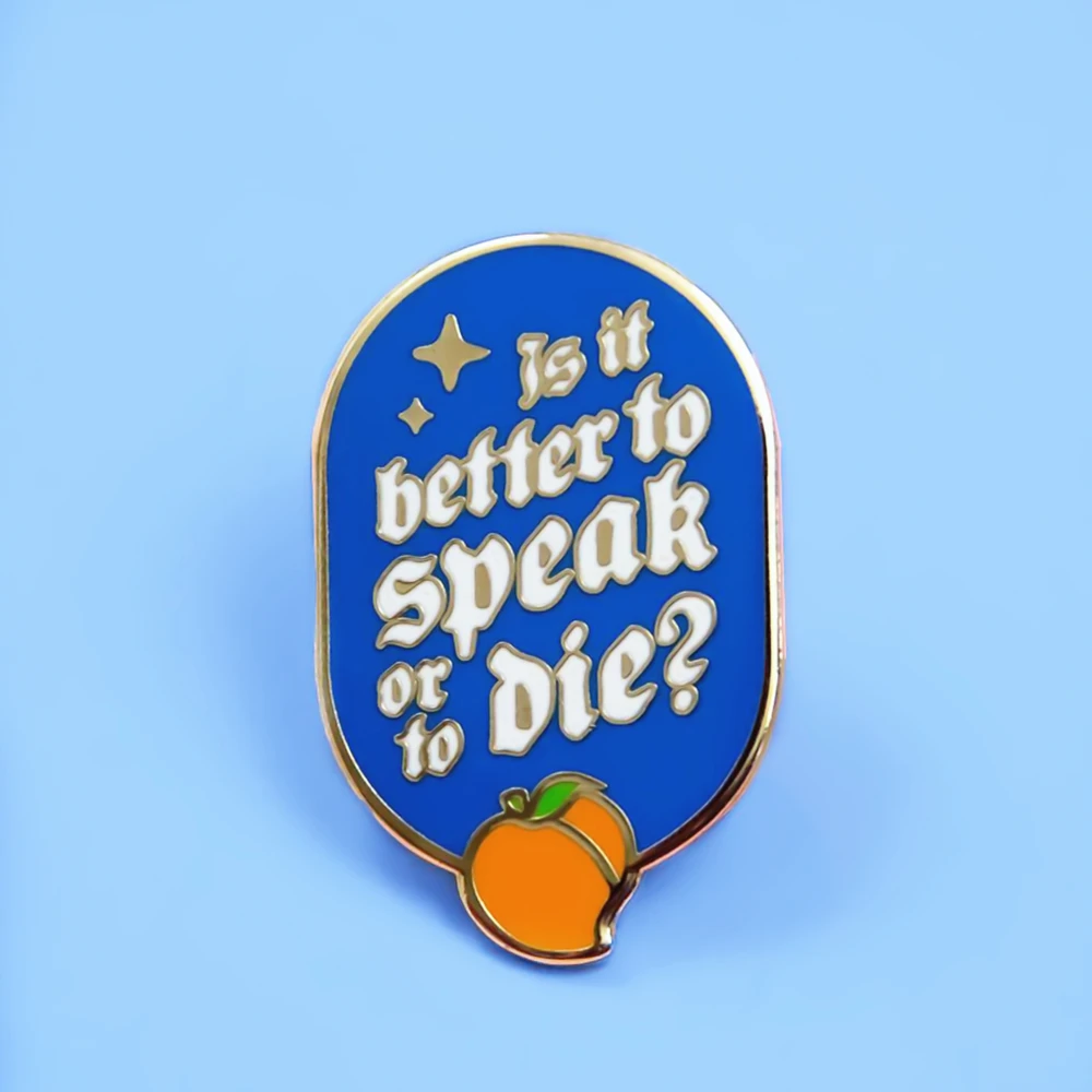 

Call Me By Your Names Hard Enamel Pin Cartoons Pastel Fruit Medal Fashion Cute Peach Brooch Speak-or Die Literature Pins Jewelry