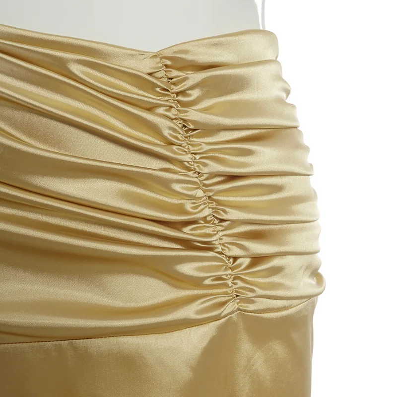 

Women Elegant OL High Waist Irregular Skirt Trend Stain Solid Color A-Line Skirts Office Lady Package Hip Fashion Party Skirt