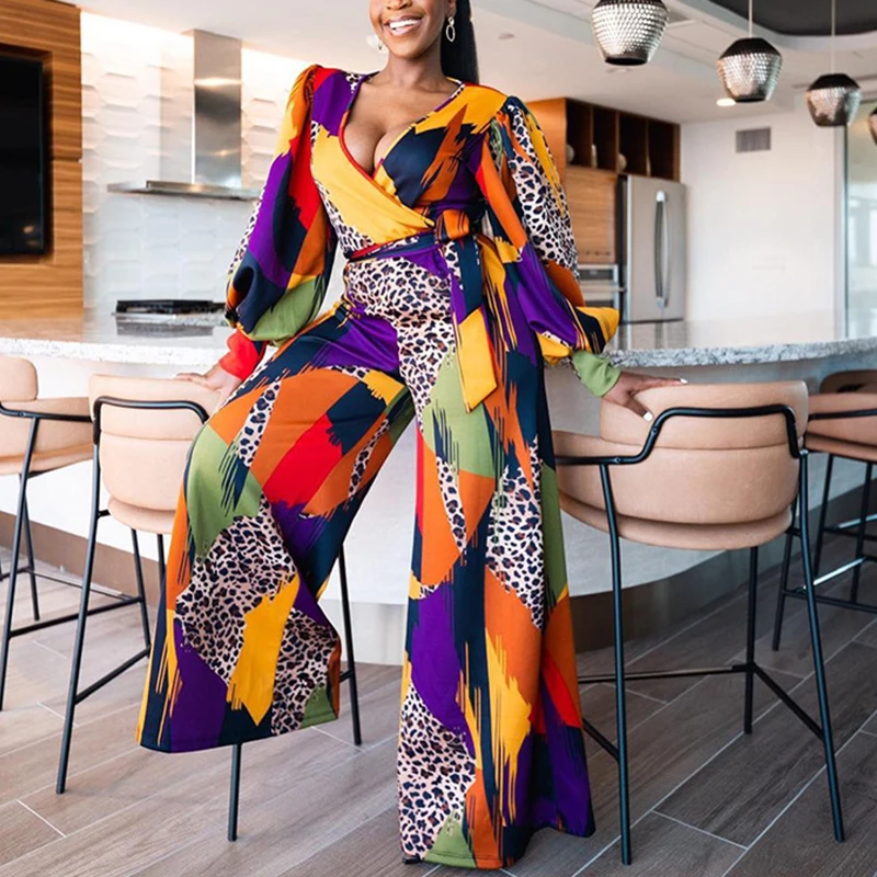 

Plus Size Lantern Sleeve Loose Jumpsuit Casual Chic Overalls