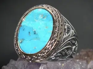 

Серебряное мужское кольцо 925k, мужское кольцо ручной работы, натуральный бирюзовый камень, ювелирный подарок для мужчин