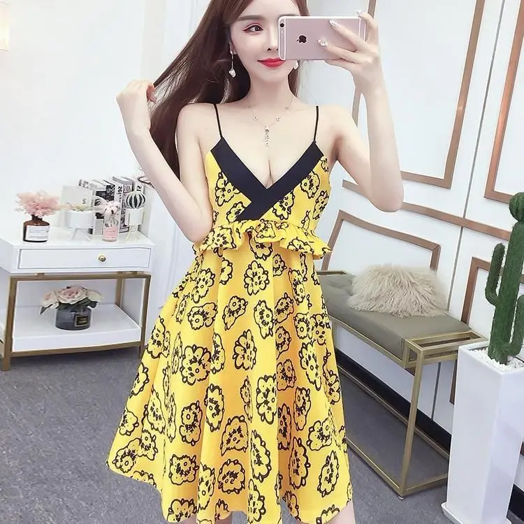 

Summer Women's Dress 2021 Sexy Backless Casual Sleeveless Sling Slips Under Ladies SlimSplit Dress Nightclub party mini dress