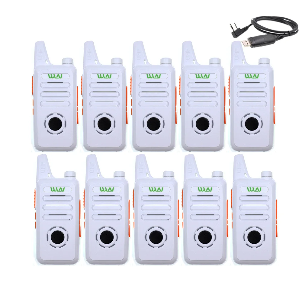 KD-C1plus-White 10 шт. WLN KD-C1 Plus UHF мини Портативная рация с скремблером FM трансивер KD-C1 плюс двухстороннее радио Ham коммуникатор - Цвет: KD-C1plus-White