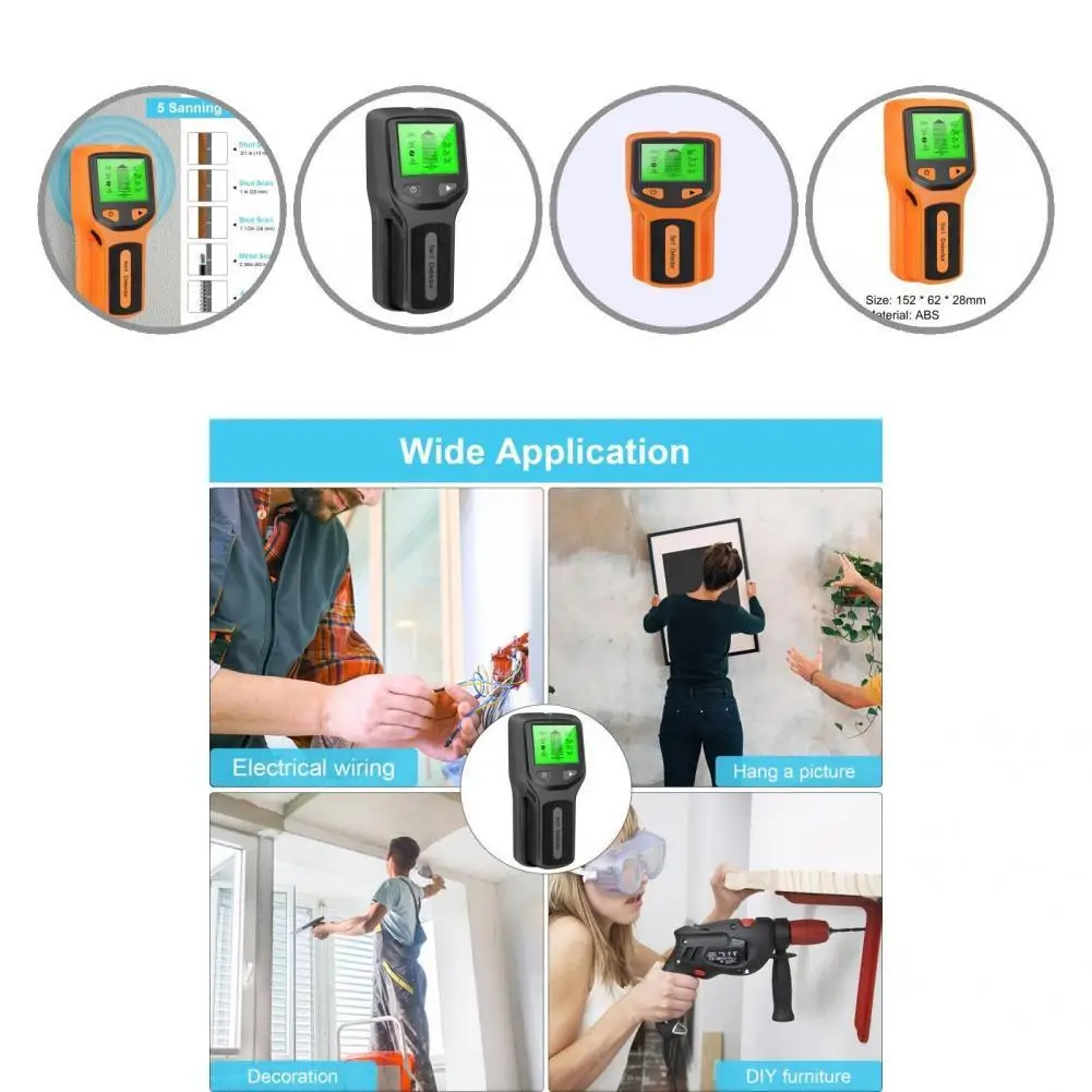 

Non-slip Black/Yellow Multi-purpose Hand-held Wall Scanner for Finding