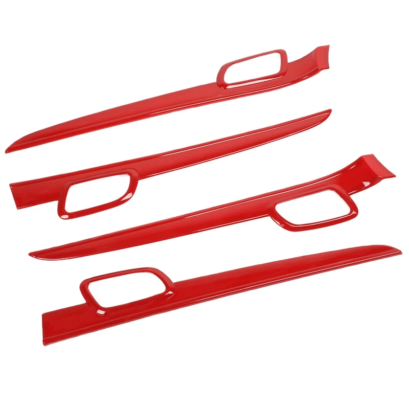 

7Pcs Inner Center Console Dashboard Panel & Door Handle Trim Cover for Jeep Grand Cherokee 2011-2020 Red