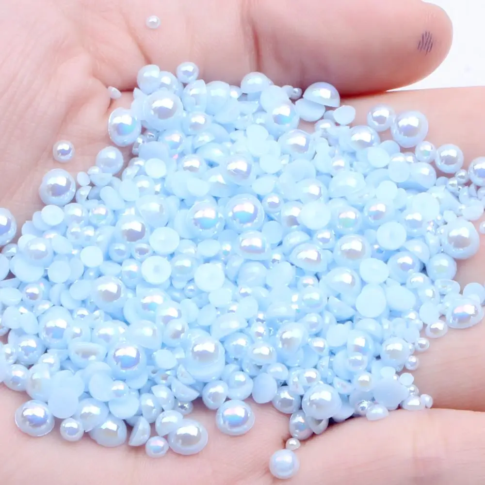 

Светло-Голубой AB полукруглый жемчуг из смолы 2-12 мм и смешанные размеры клей на поделках драгоценные камни бусины DIY 3D украшения для ногтей