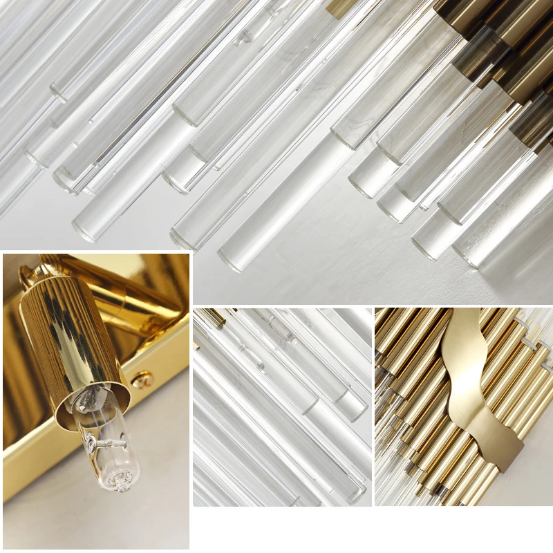 

European Parlor Wall Lights Unique Gold Metal Crystal Hotel Room Aisle Wall Sconce 110-220V Loft Decoration Indoor Luminaire